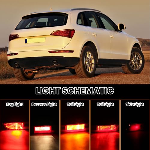 Clidr Rear Bumper Tail Light Lamp for Audi Q5 2009-2015 Rear Bumper Reflector Lower Tail Lights Replace 8R0945096 Passenger Side (Right) - Image 5