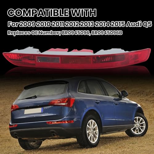 Clidr Rear Bumper Tail Light Lamp for Audi Q5 2009-2015 Rear Bumper Reflector Lower Tail Lights Replace 8R0945096 Passenger Side (Right) - Image 4