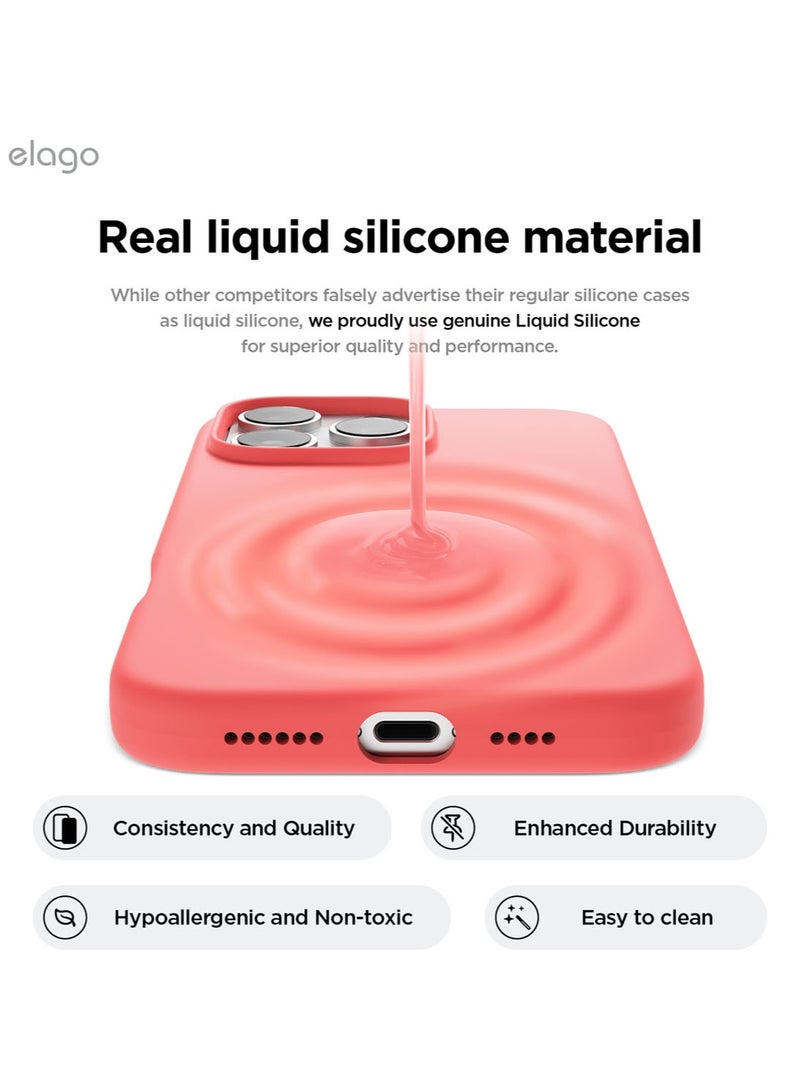 Elago Liquid Silicone for iPhone 16 Pro MAX Case Cover Full Body Protection, Shockproof, Slim, Anti-Scratch Soft Microfiber Lining - Pink - Image 3