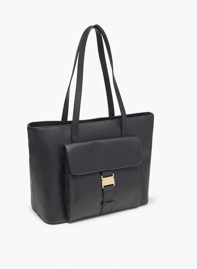 MISSY Missy All-Over Monogram Print Tote Bag with Double Handle and Zip Closure