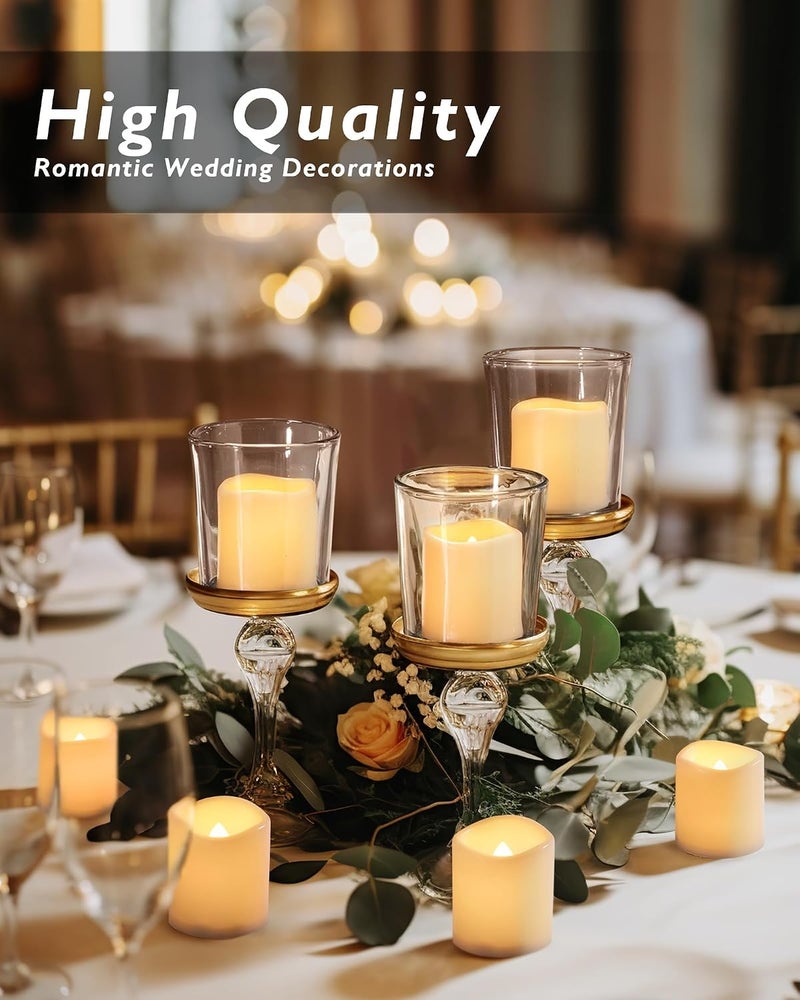 Homemory 24Pack Flickering Flameless Votive Candles - 200+ Hour Battery Operated LED Tealight for Weddings, Outdoor, and Festivals (Warm White, Battery Included) - Image 2