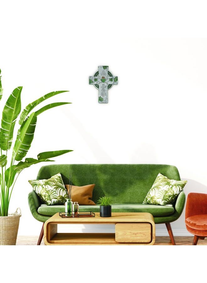 TALPGOD Celtic Cross Irish Blessing Wall Decor, Irish Wall Art for Home, Ireland Gifts, Catholic Cross, Green, 9.45 Inch x 7.48 Inch - Image 3