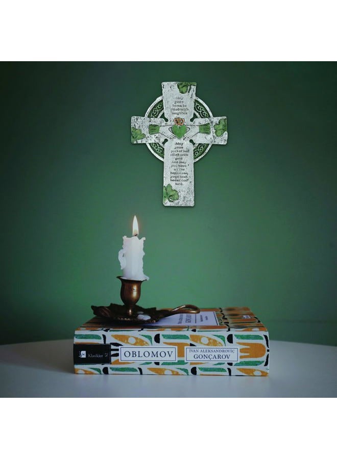 TALPGOD Celtic Cross Irish Blessing Wall Decor, Irish Wall Art for Home, Ireland Gifts, Catholic Cross, Green, 9.45 Inch x 7.48 Inch - Image 5