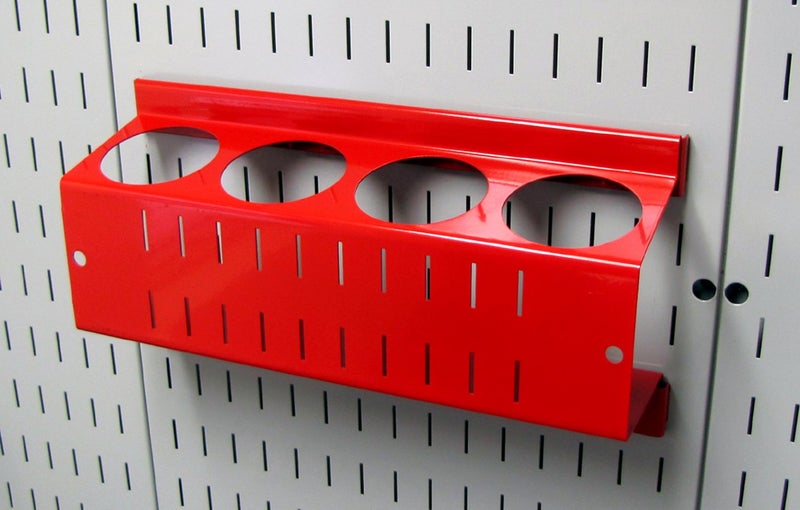 Wall Control Pegboard Spray Can Holder Bracket and Aerosol Can Organizer Pegboard and Slotted Tool Board - Red - Image 2