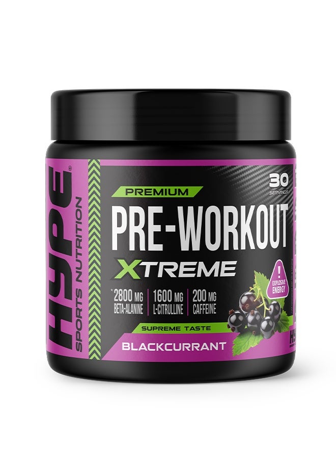 هايب بري ووركاوت – مسحوق نكهة الكشمش الأسود | ٣٠٠ غرام | طاقة وتركيز وتحمل معزّز - Image 1