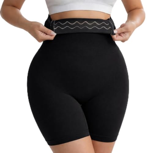 HSR Women Shapewear Shorts, High Waisted Shapewear for Women Tummy Control, Seamless Body Shaper Shorts Thigh Slimmer (Fits Waist : 30 to 39 Inch) (Black, One Size) - Image 1