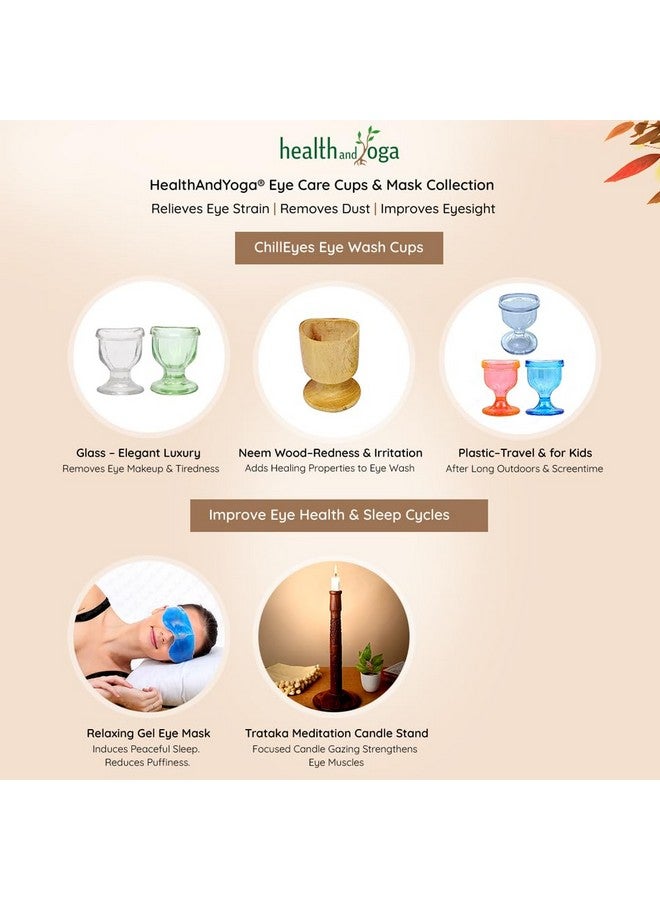 سول غيني أكواب غسيل العيون البلاستيكية من SoulGenie Healthandyoga Chilleyes (شفافة، عبوة من قطعتين) - لمسة نهائية ناعمة - طريقة لطيفة من الأيورفيدا لتجديد العيون دون فرك قاسٍ - تخفف من إجهاد العين واحمرارها وتهيجها - Image 5