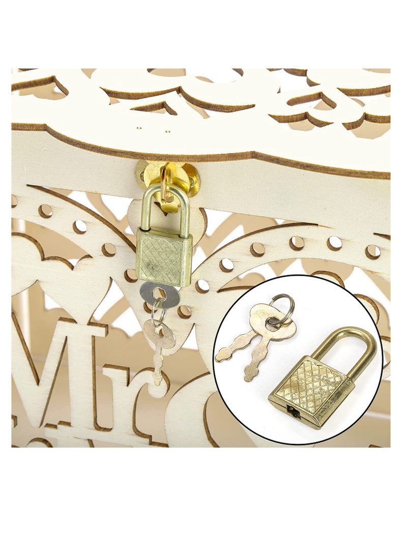 Wedding Card Box with Lock for Wedding Wood Large Rustic Card Box for Wedding with Card Sign Wedding Box for Cards and Money Box - Image 3