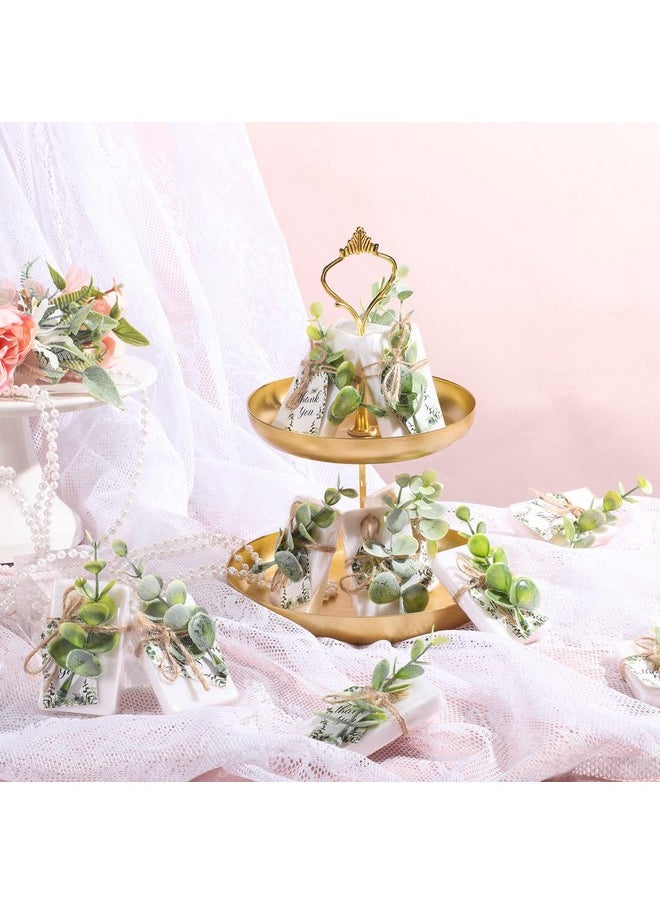 Demissle - Demissle 60 Sets Mini Soap Favors Small Scented Soap Bars White Hand Soaps with Mini Faux Eucalyptus Greenery Gift Cards Organza Bags for Baby Shower Bridal Shower Gifts Wedding Birthday Party - Image 1