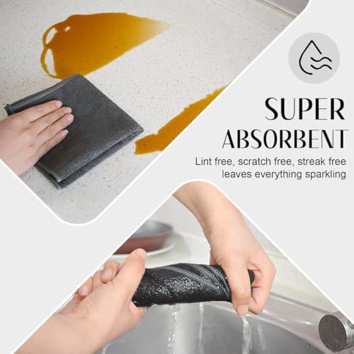 Showstopper Microfiber Cleaning Cloths for Kitchen & Home – Grey, Pack of 10, 40x40cm, 250 GSM, Ultra Soft, Streak-Free, Lint-Free, Washable Kitchen Towel, Dusting Cloth and Car Cleaning Cloths - Image 5
