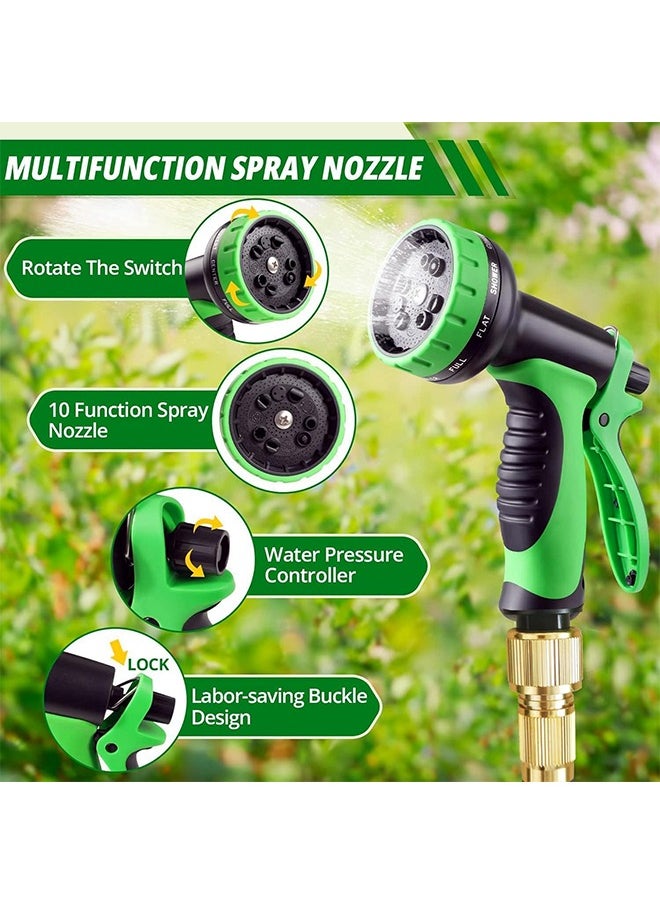 Favarey - 75ft Garden Hose, Expandable Water Hose, Flexible No-Kink Water Pipe With 10 Function Hose Spray Nozzle, Solid Brass Connector, Holder & Storage Bag for Connector/Spray Gun/Hose Set Water Pipes for Garden Car Pet Cleaning - Image 1