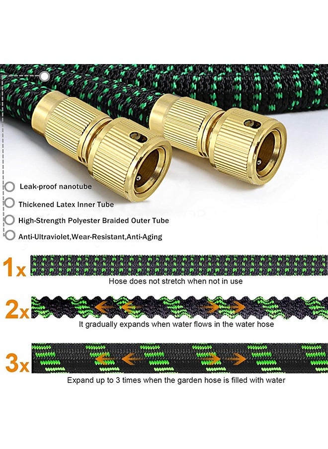 Favarey - 75ft Garden Hose, Expandable Water Hose, Flexible No-Kink Water Pipe With 10 Function Hose Spray Nozzle, Solid Brass Connector, Holder & Storage Bag for Connector/Spray Gun/Hose Set Water Pipes for Garden Car Pet Cleaning - Image 1