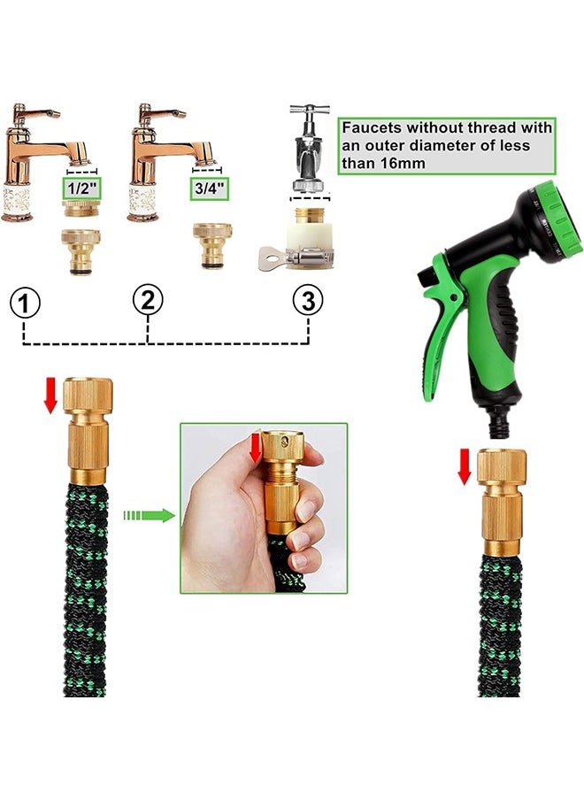 Favarey - 75ft Garden Hose, Expandable Water Hose, Flexible No-Kink Water Pipe With 10 Function Hose Spray Nozzle, Solid Brass Connector, Holder & Storage Bag for Connector/Spray Gun/Hose Set Water Pipes for Garden Car Pet Cleaning - Image 1