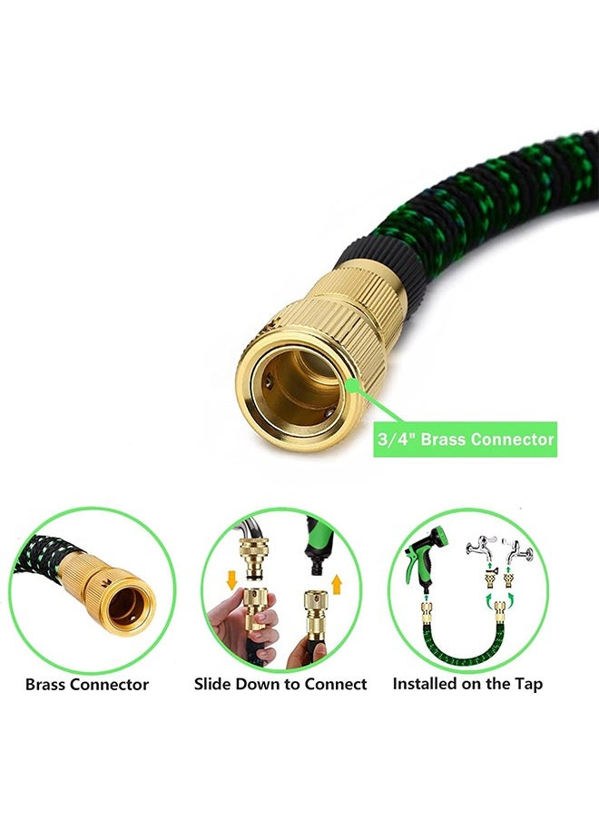 Favarey - 75ft Garden Hose, Expandable Water Hose, Flexible No-Kink Water Pipe With 10 Function Hose Spray Nozzle, Solid Brass Connector, Holder & Storage Bag for Connector/Spray Gun/Hose Set Water Pipes for Garden Car Pet Cleaning - Image 1