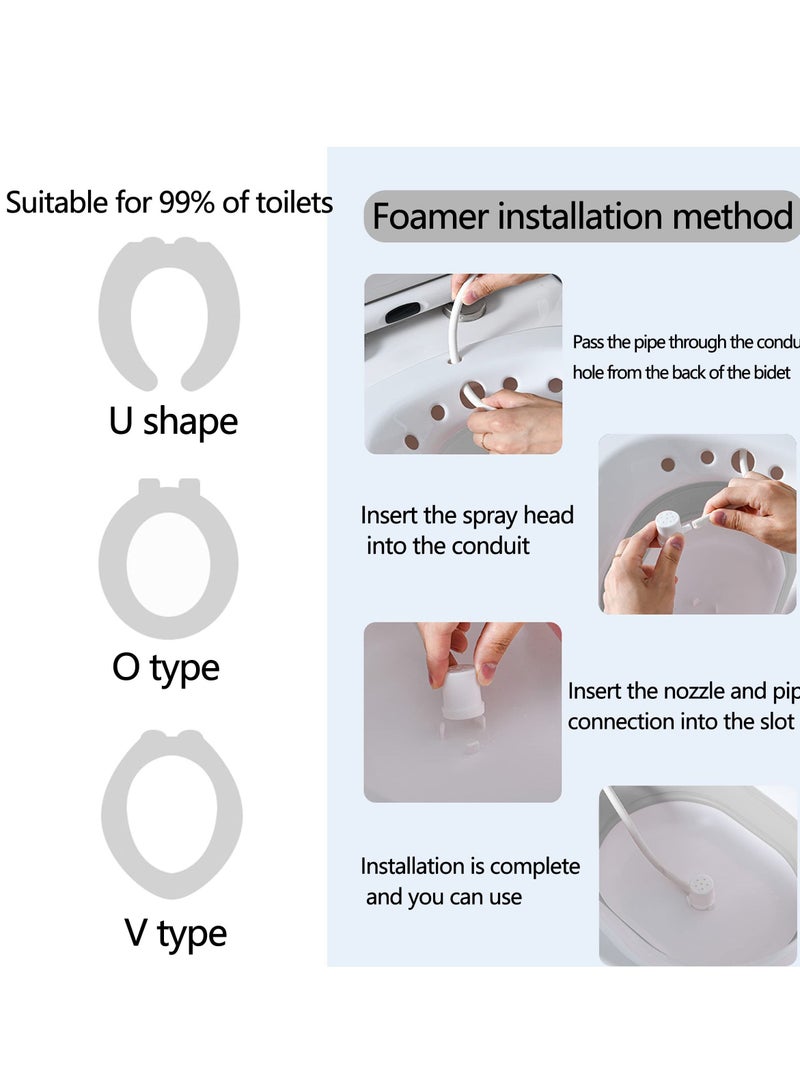 XiuWoo Foldable Squat Free Sitz Bath,Sitz Bath for Toilet Hemorrhoids Postpartum Care to Treat Postpartum Wounds, Hemorrhoids, Perineal Care - Image 4