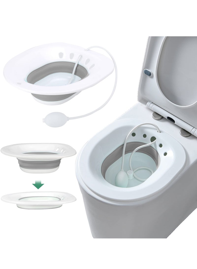 XiuWoo Foldable Squat Free Sitz Bath,Sitz Bath for Toilet Hemorrhoids Postpartum Care to Treat Postpartum Wounds, Hemorrhoids, Perineal Care - Image 1