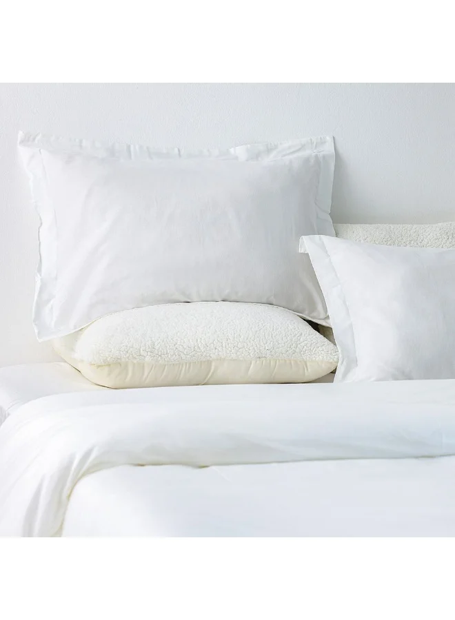 DANUBE HOME Bliss 3 - Piece 144 Tc Cotton Super King Duvet Cover Set 260 X 220 Cm 50 X 75 Cm White | 100% Cotton - 144 Thread Count Quilt Cover Comfortable Bedding Cover For Bedroom