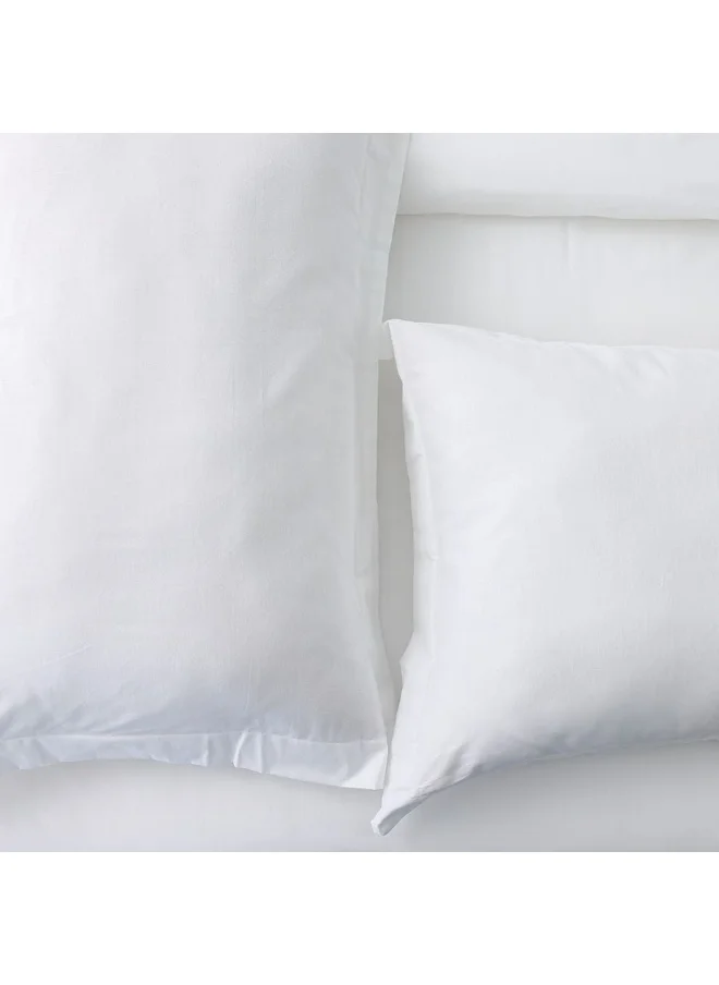 DANUBE HOME Bliss 3 - Piece 144 Tc Cotton Super King Duvet Cover Set 260 X 220 Cm 50 X 75 Cm White | 100% Cotton - 144 Thread Count Quilt Cover Comfortable Bedding Cover For Bedroom