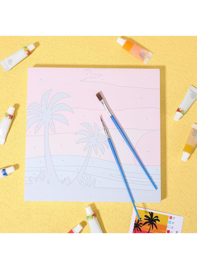 LAMAY 9PCS Paint by Numbers with Frame for Adult Beginners Canvas, DIY Acrylic Paint by Number Canvas for Painting Party and Classroom Activity and Gift for Birthday - Image 4