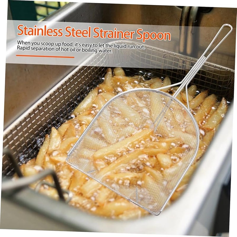 Stainless Steel Slotted Spoon Large Oil Strainer Camping Cooking Trowel - Image 4