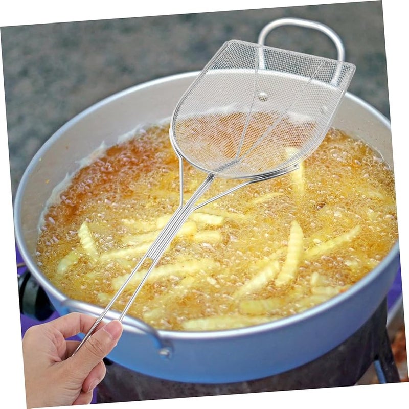 Stainless Steel Slotted Spoon Large Oil Strainer Camping Cooking Trowel - Image 5