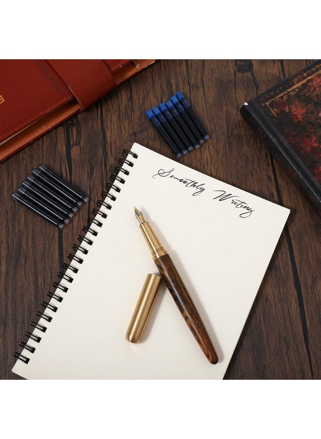COBEE - Handcrafted Wooden Fountain Pens Set Vintage Luxury Wood Fountain Pen 0.5Mm Fine Point Smooth Writing Pen With 12 Ink 2.6 Mm Cartridges And Gift Box For Journaling Calligraphy Supplies(B) - Image 1