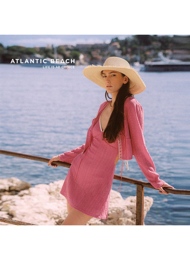 Atlanticbeach 2025 New Fashion One-piece Swimsuit For Women, Elegant Spaghetti Strap Dress-style Two-piece Set, Perfect For Vacation And Hot Springs - Image 1