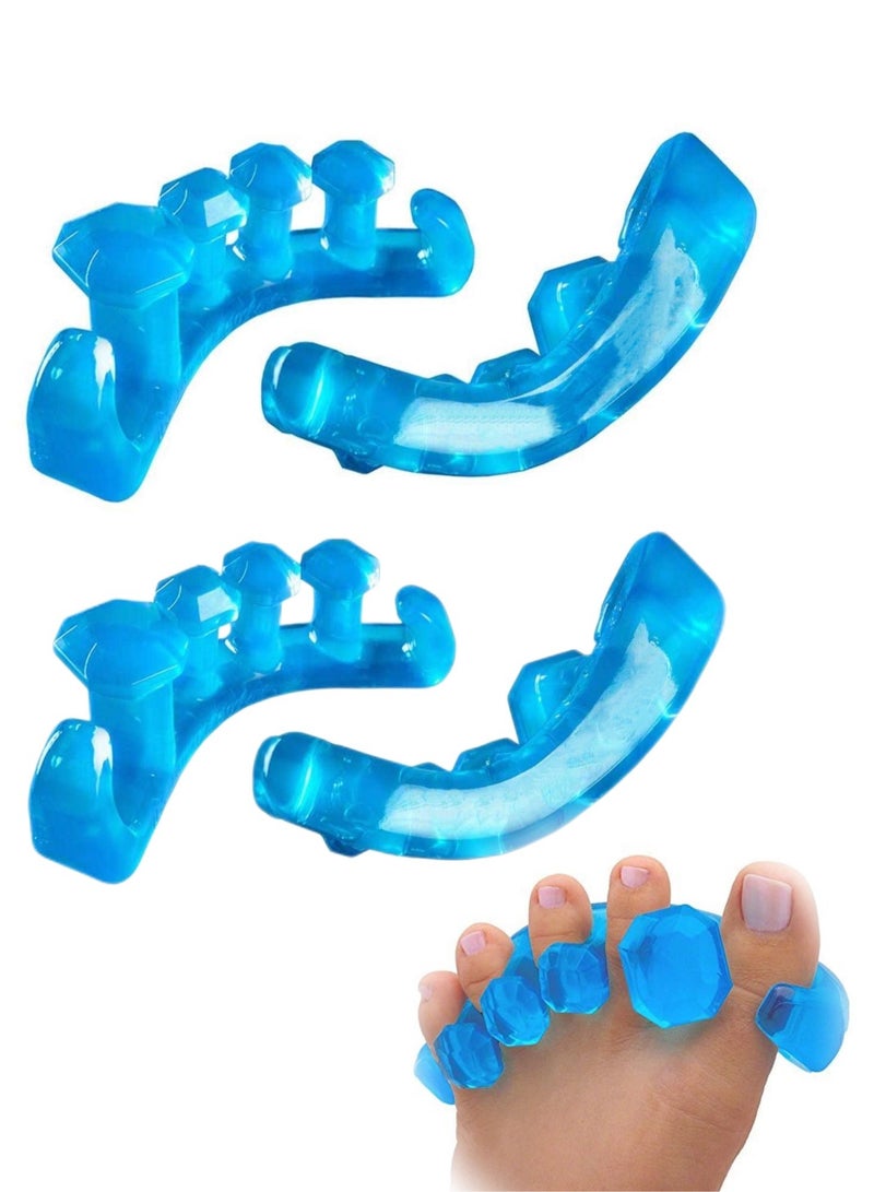 KHAJUL 2 Pairs Gel Toe Stretcher and Separator, Hammer Toes Separator, Silicone Toe Spacers (Blue) - Image 2