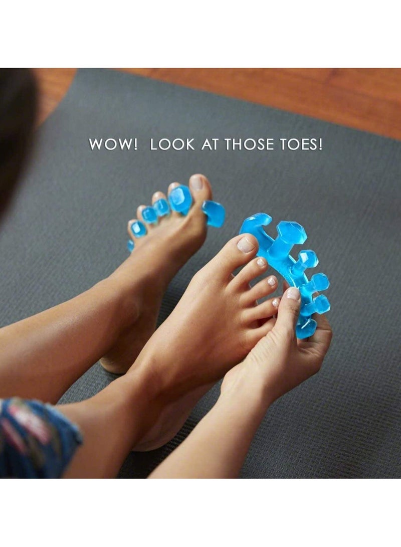 KHAJUL 2 Pairs Gel Toe Stretcher and Separator, Hammer Toes Separator, Silicone Toe Spacers (Blue) - Image 3