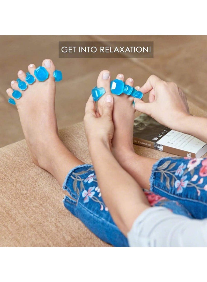 KHAJUL 2 Pairs Gel Toe Stretcher and Separator, Hammer Toes Separator, Silicone Toe Spacers (Blue) - Image 4