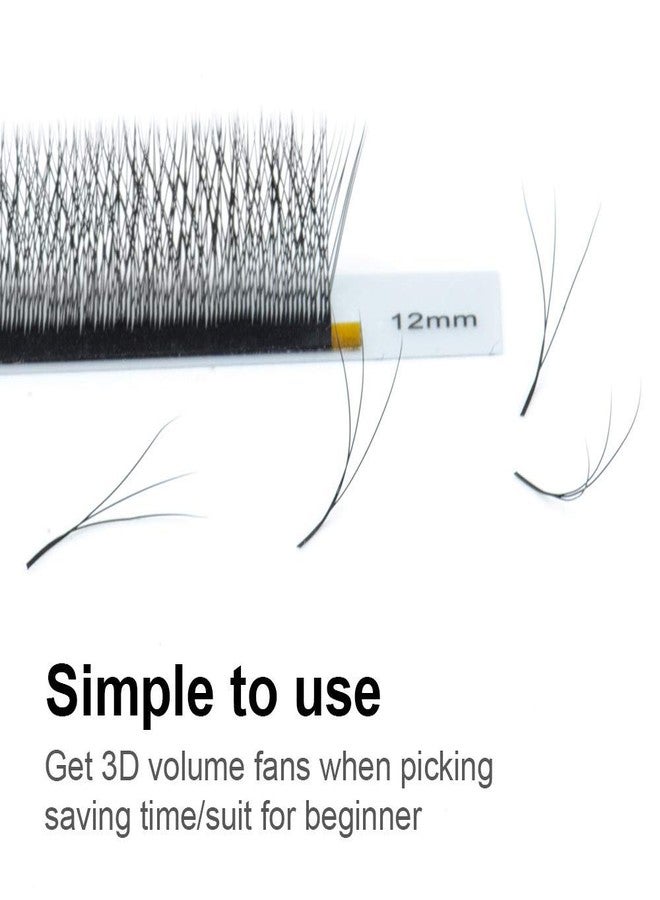 NAGARAKU ناغاراكو دبليو تمديد رموش 3D فوليوم مروحة مسبقة الصنع 0.07 مم تجعيد C 14 مم مجموعة سوداء غير لامعة سهلة التهوية yy رموش عين 12 صف - Image 3