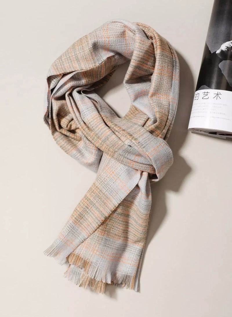 Men Plaid Print Scarf  - Image 1
