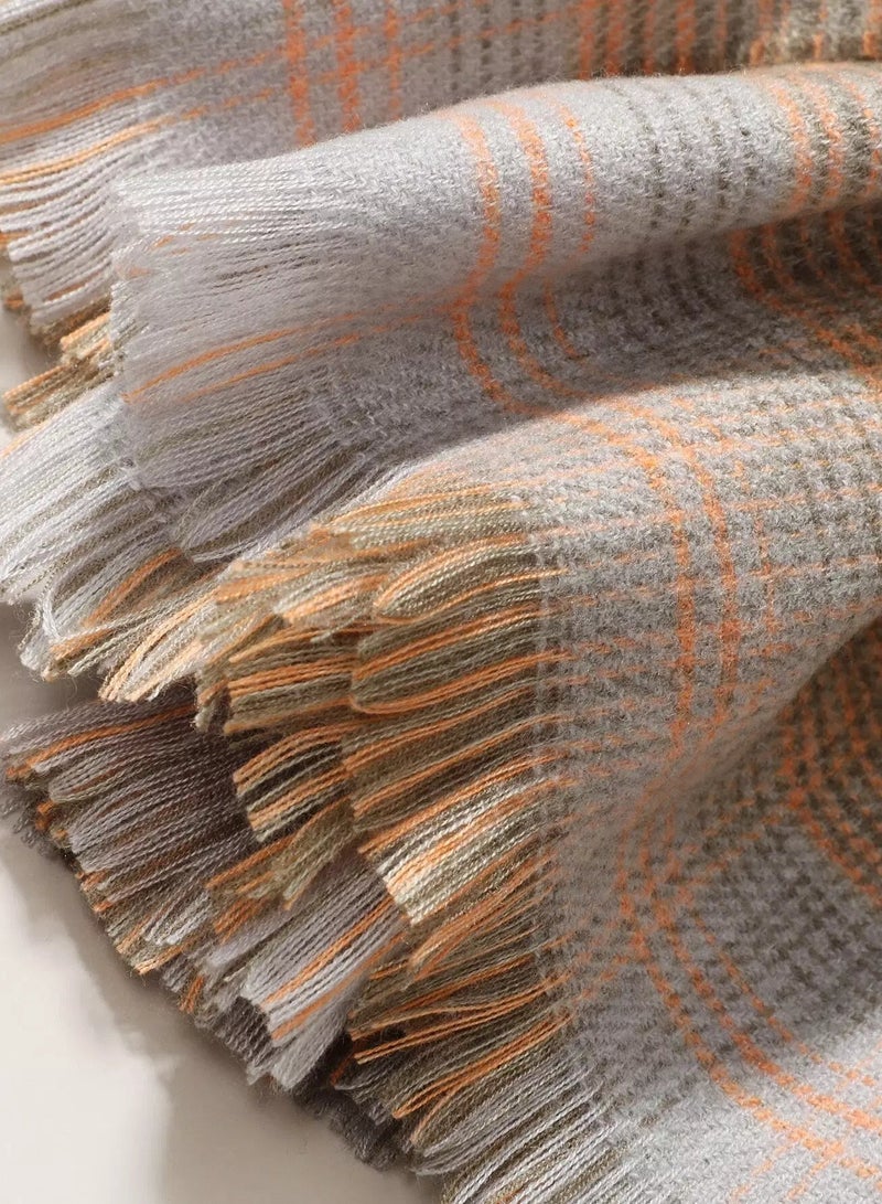 Men Plaid Print Scarf  - Image 3