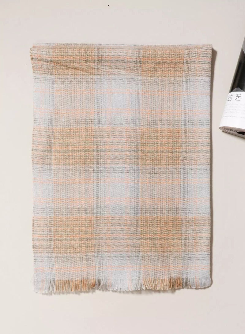 Men Plaid Print Scarf  - Image 2