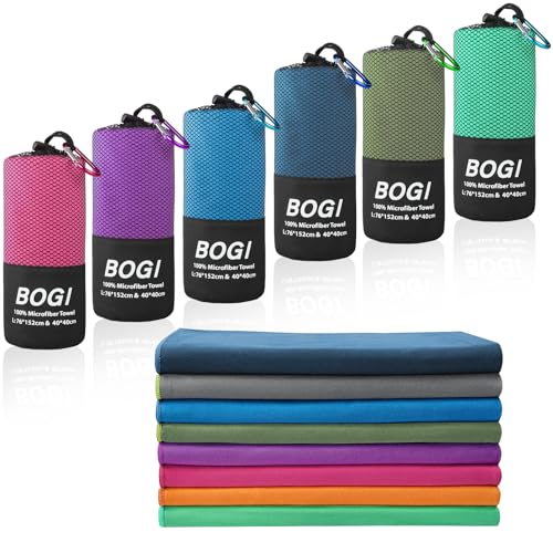 BOGI Microfiber Travel Sports TowelQuick Dry Travel TowelSoft Lightweight Absorbent Compact for Camping Gym Beach Bath Yoga Swimming Backpacking XL72x3216x16AGreen