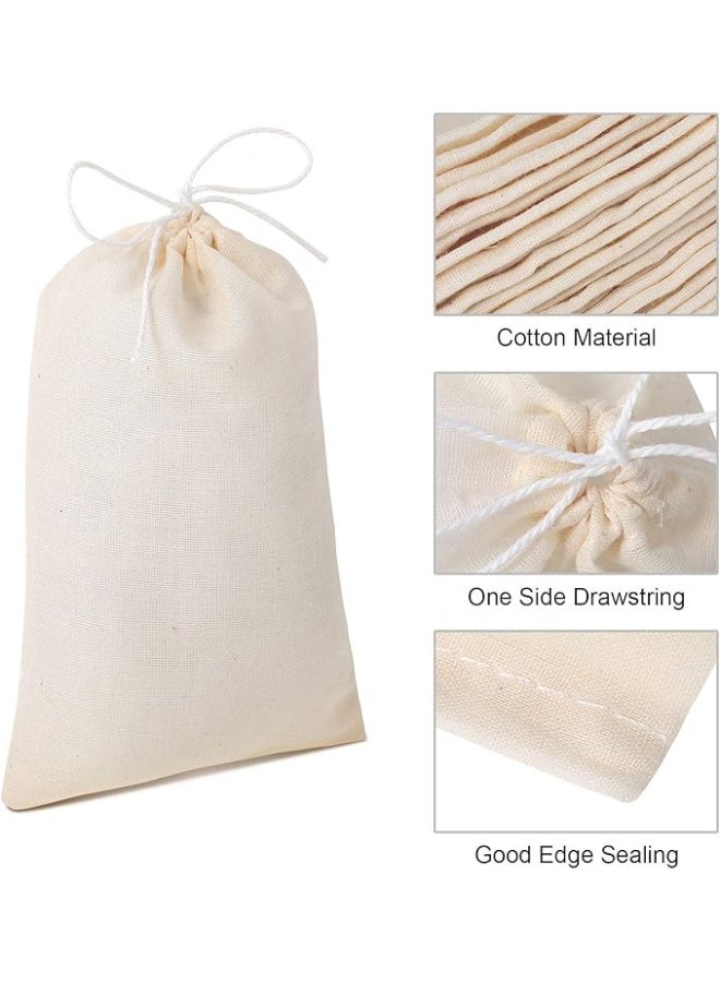 25 Pcs Cheese Cloth Tea Bags 4 x 6 Inch for Straining Reusable Tea Filter Loose Empty Soup Spice Bags for Cooking Cold Brew Coffee Muslin Strainer - Image 3