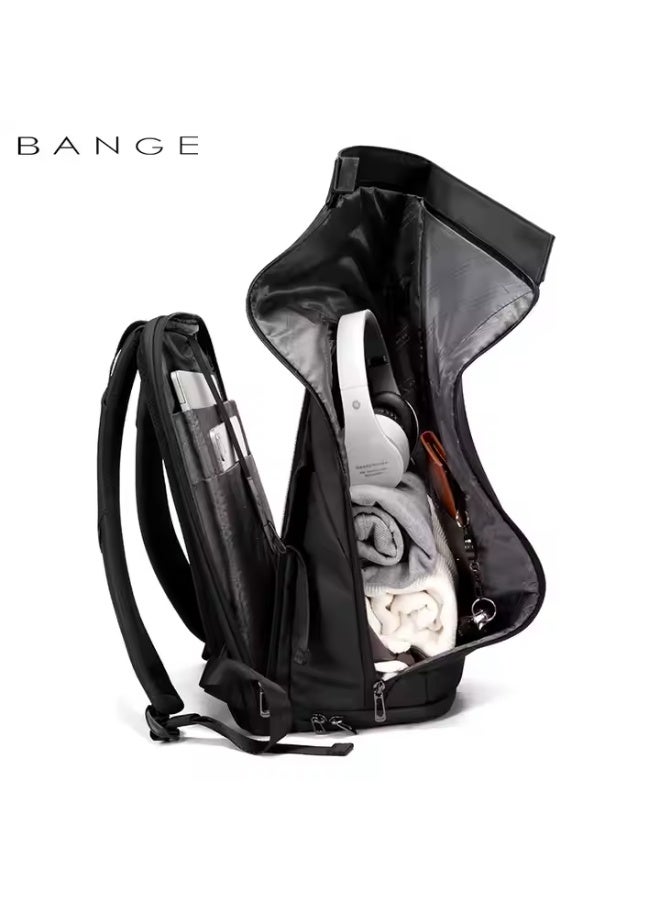 بانجي Bange Waterproof Polyester Unisex Anti Theft Backpacks Laptop Model 7700 Black - Image 4