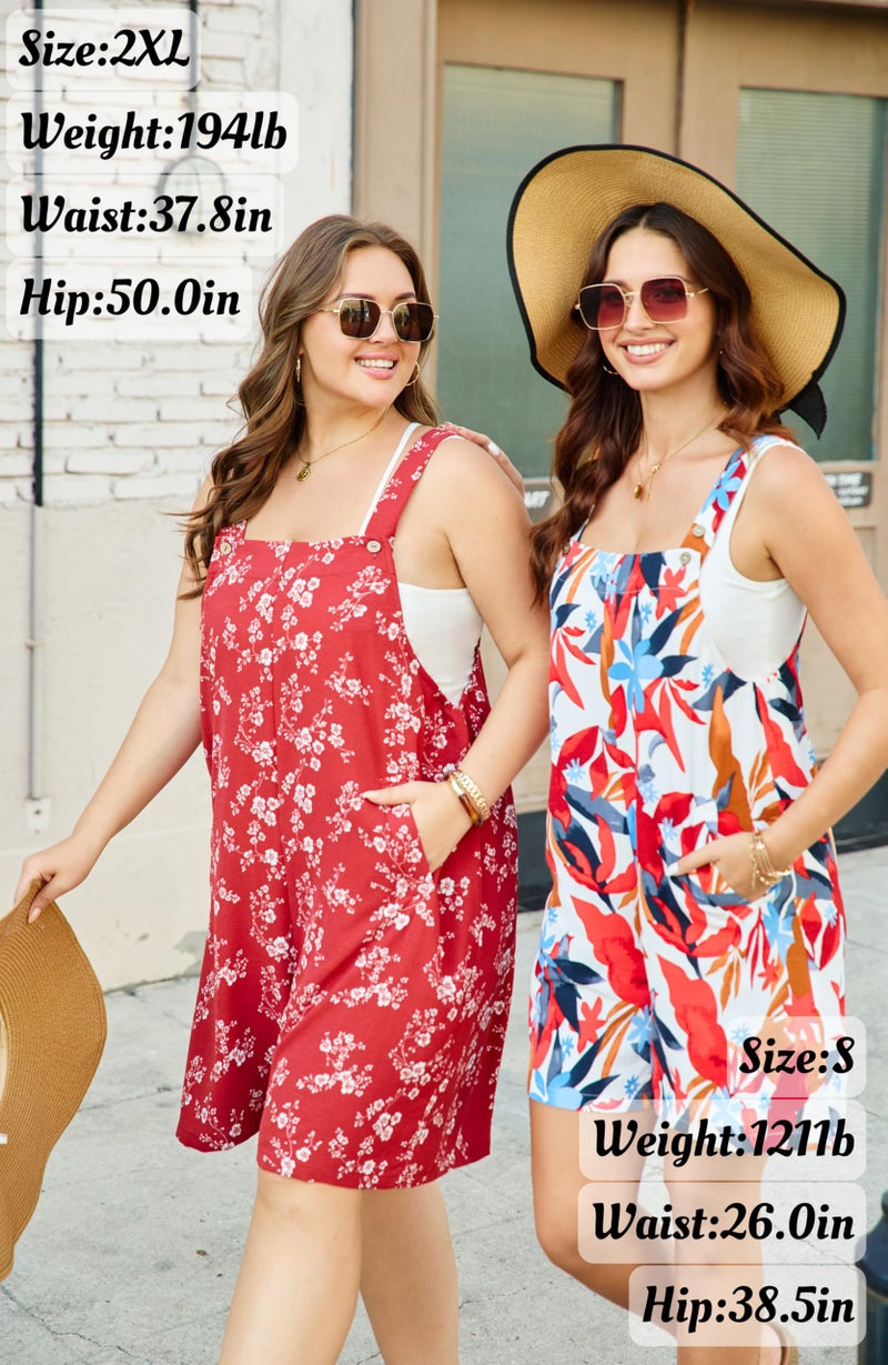 Lepunuo Overalls for Women Summer Boho Rompers Casual Sleeveless Overalls Shorts with Pockets - Image 3