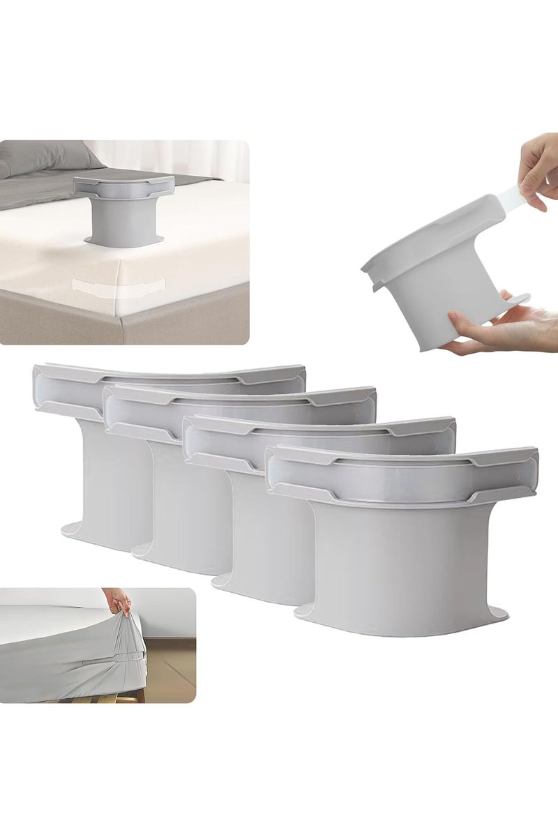 VUCATIN 4PCS Lock Sheet Holders Bed Sheet Holder for Corners Keep Sheets Firm & Bed Sheet Holder Corner Fitted Sheet Straps Fit All Mattress Size (Grey) - Image 1