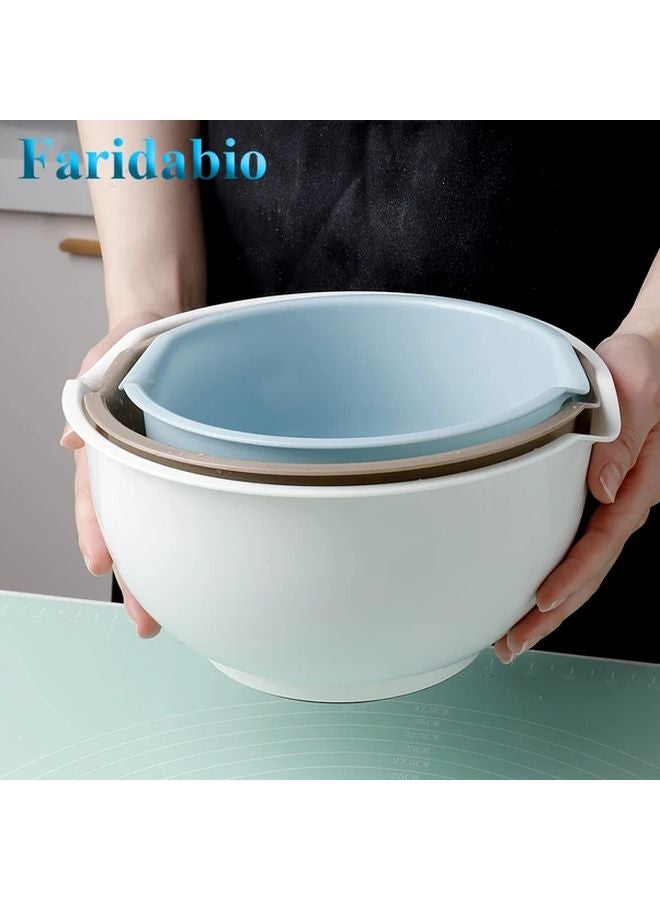 Faridabio 3pcs Salad Bowls Set PP Material Multifunctional Kitchen Use For Fruits Vegetables - Image 2