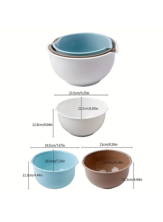 Faridabio 3pcs Salad Bowls Set PP Material Multifunctional Kitchen Use For Fruits Vegetables - Image 5
