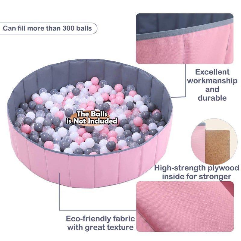 WWS 4 feet Ball Pit for Kids/Baby Play Yard/Baby Playpen/Fence for Baby, Folding Portable, No Need Inflate, More Than 12 Sq.ft Play Space, Two Color - Image 3