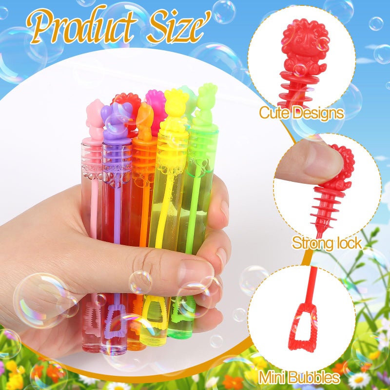 CCINEE 40pcs Mini Aniaml Bubble Wands  Cute Zoo Bubbles Party Favors Bulk Jungle Bubble Sticks Toys for Birthday Safari Party Gifts School Rewards Candy Bag Stuff - Image 3