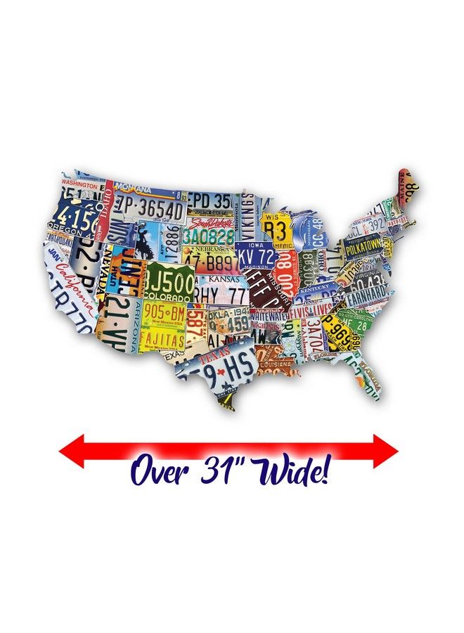 TDC Games Usa License Plate Map 1000 Piece Jigsaw Puzzle In The Shape Of The Us 31 Inches Long Cool Wall Art  - Image 3