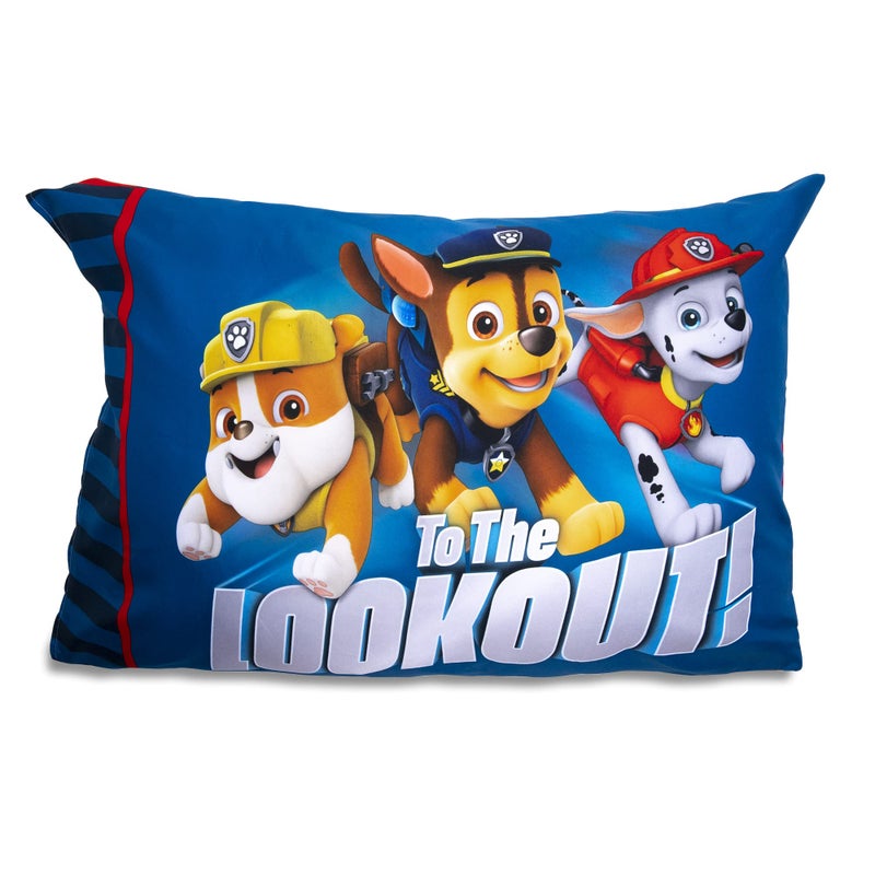 Paw Patrol Sheet Set - Fits Toddler Bed or Crib Mattress - Fitted Sheet and Reversible Pillowcase, Red - Image 3