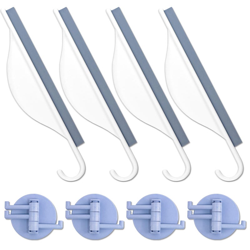 Binxus 4 Pcs Mini Squeegee with Hanging Hook Shower Mirror Squeegee for Bathroom Small Squeegee Water Scraper for Cleaning Sink Counter Tiles White - Image 3