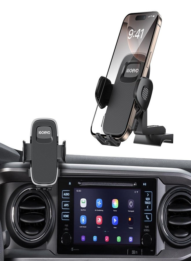 iGoevo Upgraded Tacoma Phone Mount for Toyota Tacoma 2016-2023, 3rd Gen Dashboard Clip Cell Phone Cradle, Adjustable Stand, Suitable for Most Smartphones - Image 1