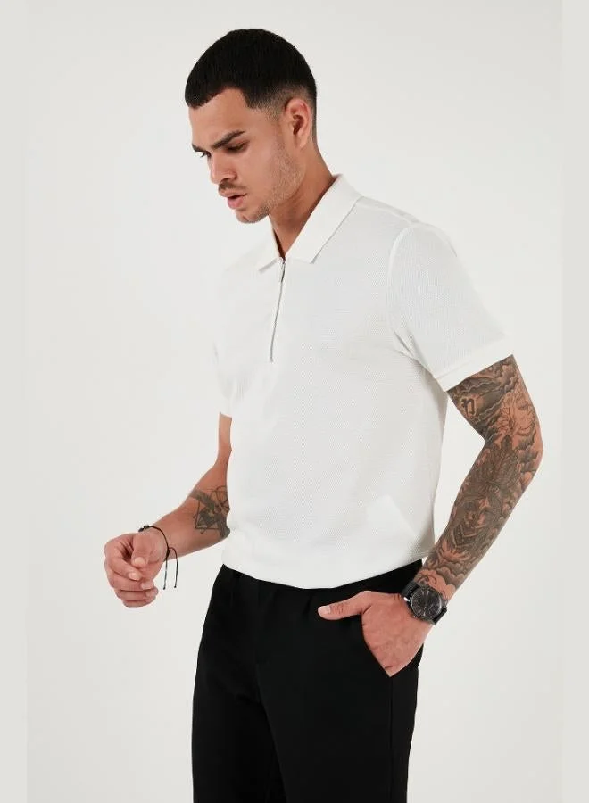 Buratti  Buratti Cotton Regular Fit Zip-Up Polo Collar T-Shirt Men's POLO COLLAR T-SHIRT 5902915 for Men | Best Price UAE