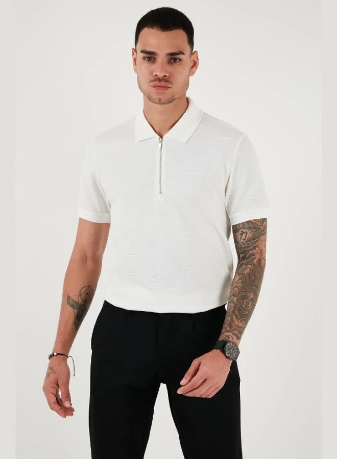 Buratti  Buratti Cotton Regular Fit Zip-Up Polo Collar T-Shirt Men's POLO COLLAR T-SHIRT 5902915 for Men | Best Price UAE