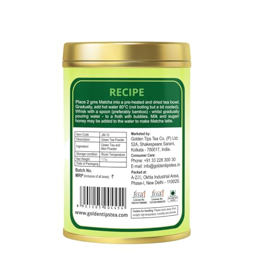 Golden Tips Japanese Mint Matcha Green Tea Powder – 100g (100 Servings) Tin Can, No Additives, Antioxidant-Rich Superfood, No Artificial Sweeteners - Image 5